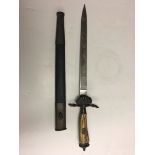 Dagger of the german National Hunting Association, with Stag horn handle and applied badge,