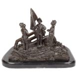 A Bronze Of Ground Zero 9/11 firemen: A Limited Edition 24/30 cast bronze of three firemen