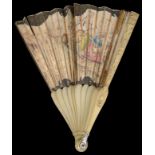 An 18th/19th Century Ivory Fan: Consisting of 22 ivory spines,