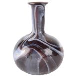 A Rare Hellenistic Ampulla: Purple and white marble glass, circa 1st century B.C. to 1st century A.