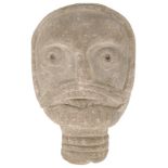 A Limestone Viking Head (7th/8th Century): Carved as a moustachioed and bearded Viking baring his