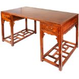 A Huanghuali Pedestal desk: Qing Dynasty, 20th century,