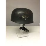 WWII German Paratroopers helmet and liner with modern Decals,