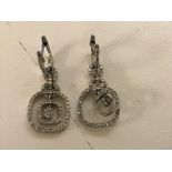 14K diamond set earrings