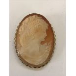 A large 9ct cameo