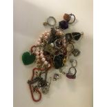 A quantity of dress jewellery to inc silver chains,