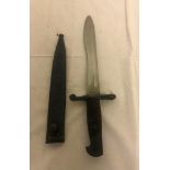 Rare Short Toledo blade Bolo Bayonet and Sheath matching numbers.