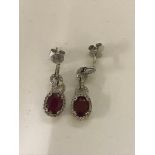 14K ruby and diamond earrings