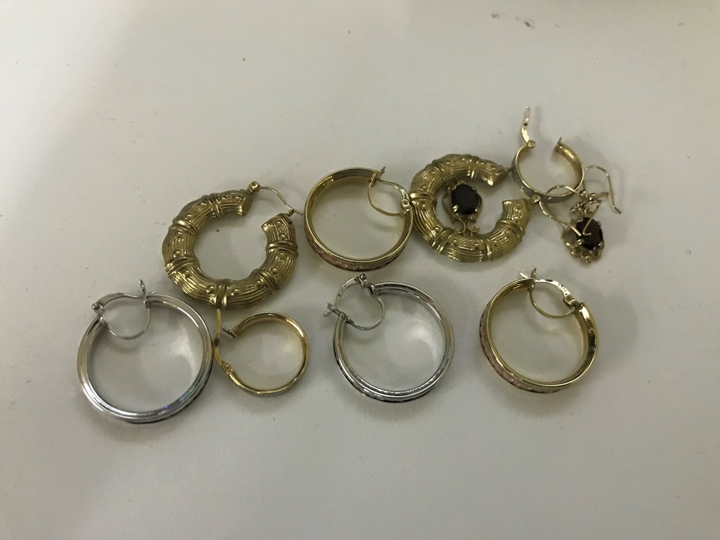 A quantity of creole gold earrings