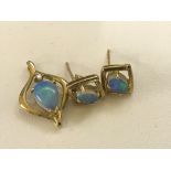 Opal earrings and pendant