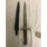 M1918 Schmidt-Rubins Bayonet and Sheath.Blade Marked Elsener Schwyz. Hilt numbered 964463.