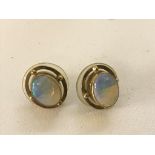 A pair of 9ct highly translucent opal earrings