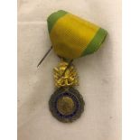 Boxed French Medaille Militaire 1870.the reverse with "Valeur Et Discipline", on two prong fastener.