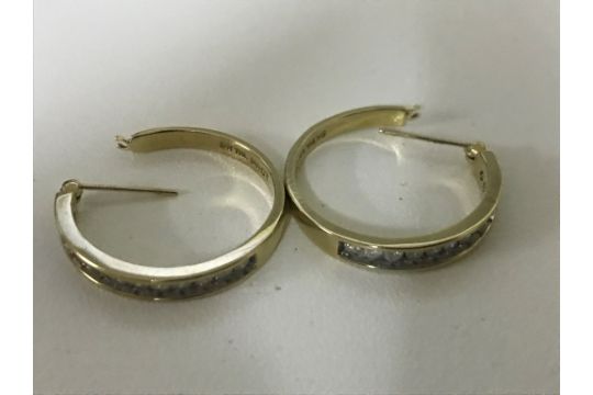 9ct diamond set hoops