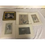 A quantity of original studies depicting dogs & an eagle;