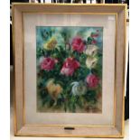 Greek School (20th century): Floral still life study, pastel on paper,