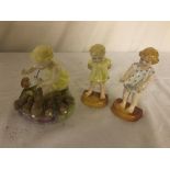 Three Royal Worcester child figures by Doughty