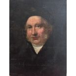 English School (19th century): Portrait of a gentleman, oil on canvas laid on board, unframed,