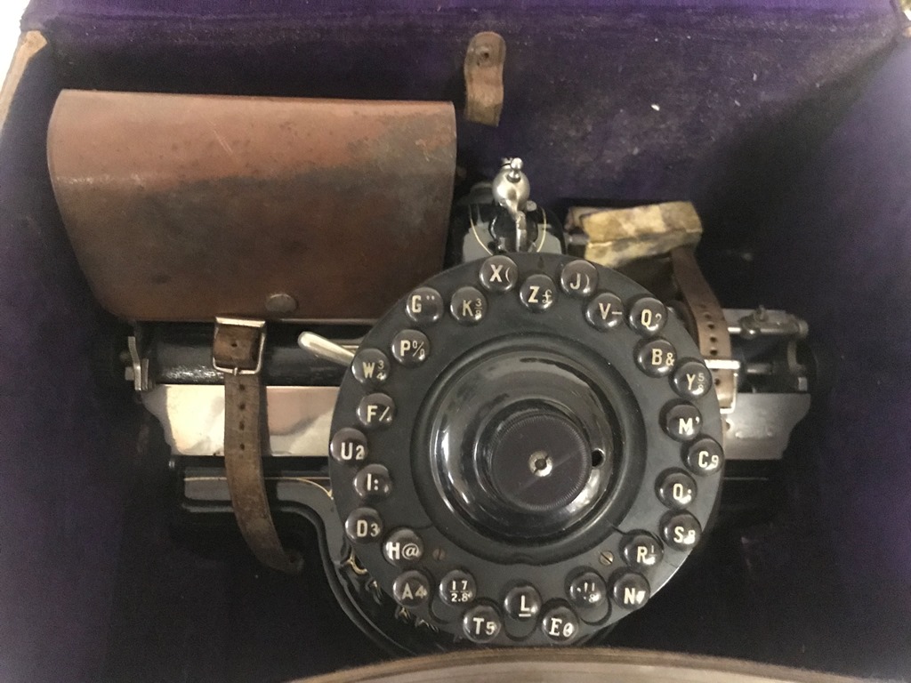 A cased Lambert typewriter