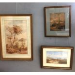 Three 19th century watercolours depicting rural landscapes