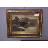 Frank Dudley (19th century): Cattle in a lake landscape, oil on canvas, signed lower right,