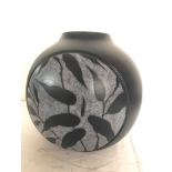 A Limited Edition Denby vase: bamboo pattern Spirit Blue,