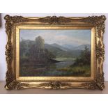 Charles Leader (British, 19th Century): A river landscape, oil on canvas, signed lower right,