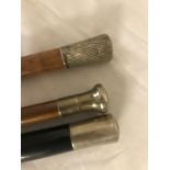 Two HM silver topped walking canes;
