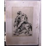 S B (20th century): A limited edition print of a horse & rider,