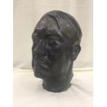 A cast bronze bust of Adolf Hitler