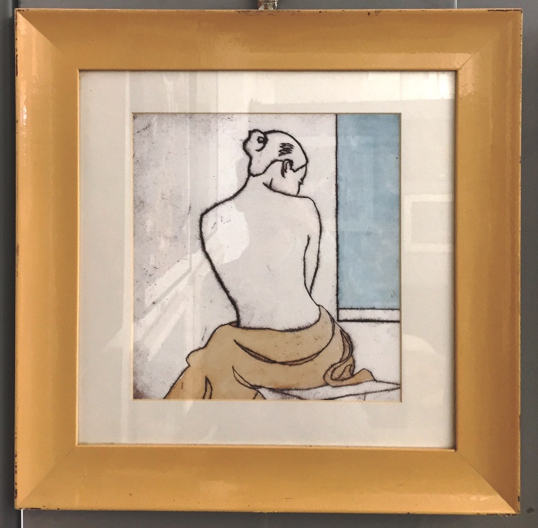 A female figural study, graphite drawing, indistinctly signed lower right & dated '71, - Image 3 of 3