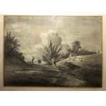 English School (18th/19th Century): a pair of monochrome watercolour studies depicting rural