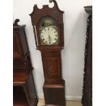 A 19th century mahogany longcase clock the face with makers name C.