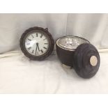 A bakelite ice bucket and wall clock