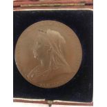 A bronze cased Victorian Diamond Jubilee medallion