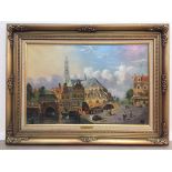 Richard Compton (20th century): 'A Dutch Town Scene', oil on canvas, signed lower left,