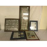 Five cricket-related framed items