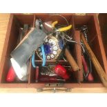 Watchmakers' tools in a brass-bound box