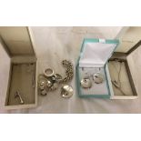 Kit Heath silver earrings silver dress rings and bracelet