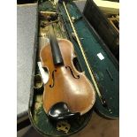 A 19th century cased violin