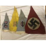 Four punk rock pennants to inc The Jam,