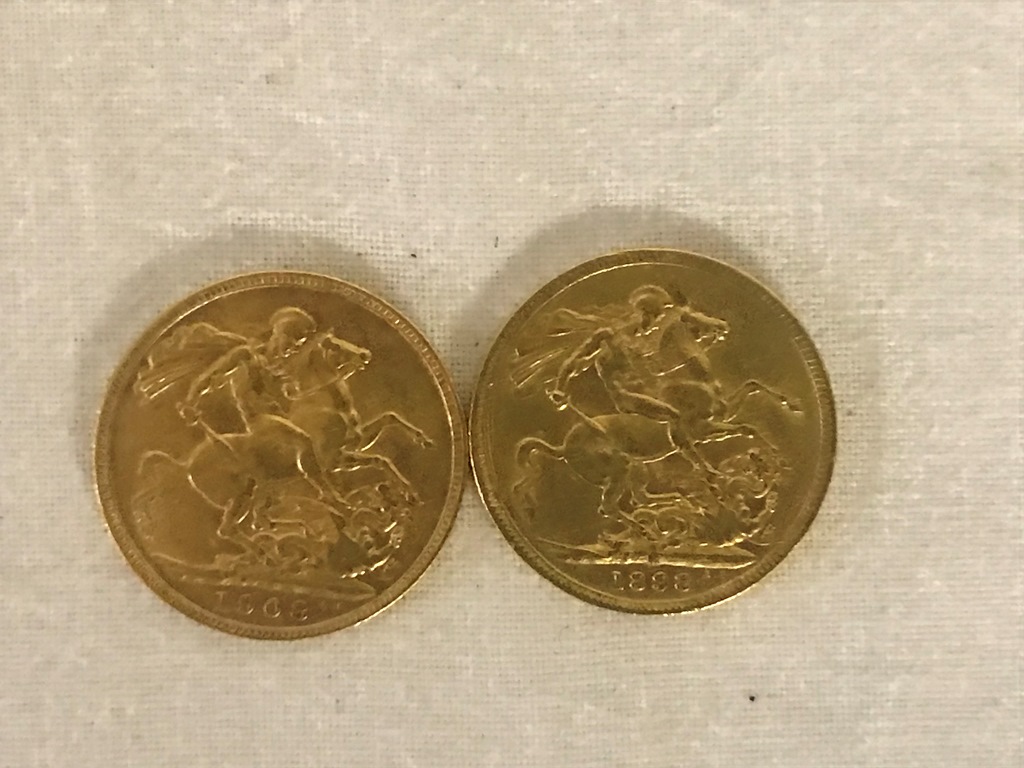 1902 sovereign and 1898 Melbourne Mint sovereign