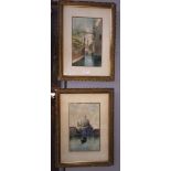Andrea Biondetti (Italian, 1851-1946): A pair of watercolours depicting Venetian scenes,
