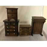 Four miniature apprentice pieces of furniture to inc.