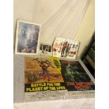 A quantity of Planet of the Apes film posters etc