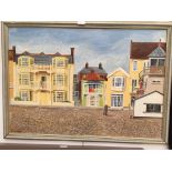 Ros Donaldson (20th century): 'Summer Balconies, Aldeburgh', oil on board, signed lower left,