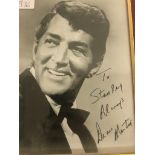 From the Autograph collection of the late Stanley Rosenthall a framed signed picture of Dean Martin