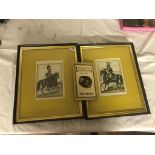 Two 19th century French coloured prints of mounted Napoleonic soldiers;