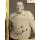 From the Autograph collection of the late Stanley Rosenthall a framed picture signed Frank Sinatra;