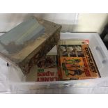 A box of Planet of the Apes toys to inc two board games, playsets,